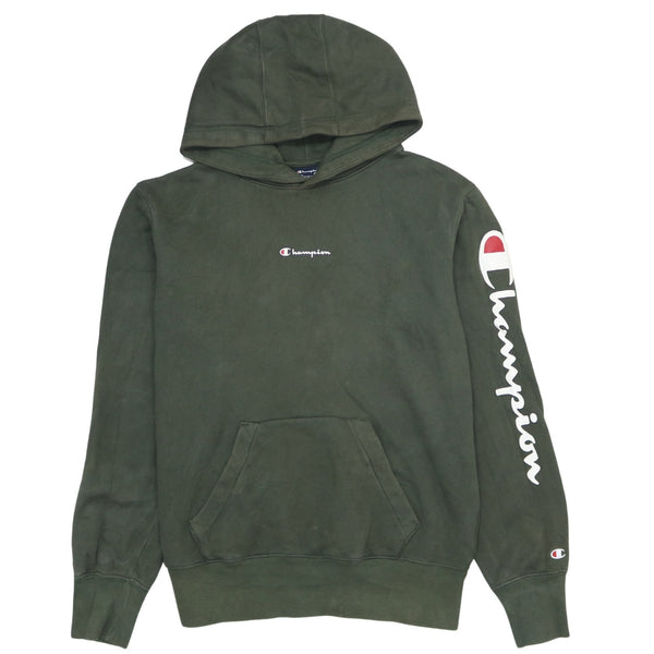 Champion 90's Vintage Green Hoodie Small, Drawstring & Pockets