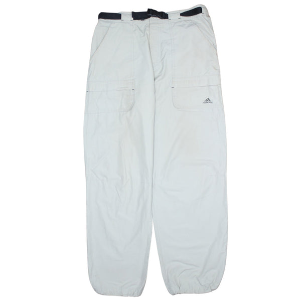 Adidas 90's Grey Cotton Joggers/Sweatpants Men's Medium Drawstring Pockets