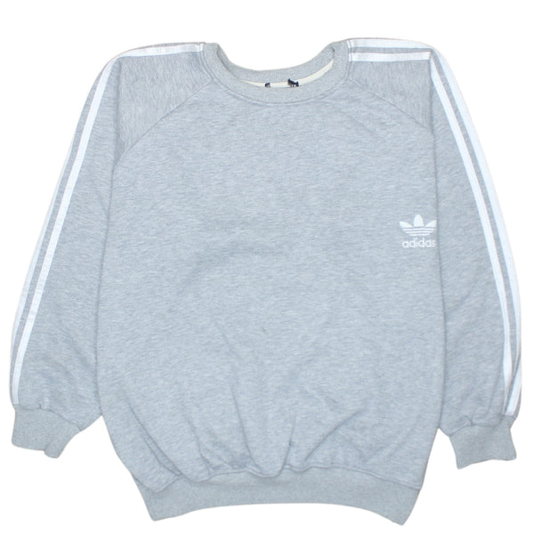 Adidas 90's Grey Striped Sleeve Sweatshirt XXLarge