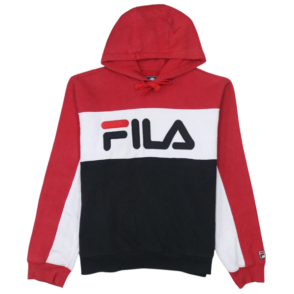 Fila 90's Spellout Pullover Hoodie Medium  Red