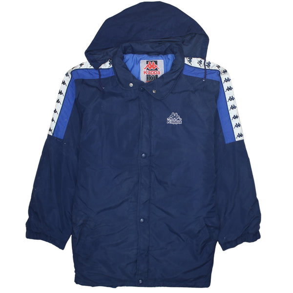 Kappa 90's Hooded Full Zip Up Windbreaker XLarge Navy Blue