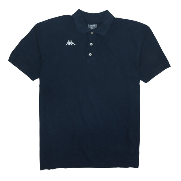Kappa 90's Short Sleeves Quarter Button Polo Shirt XXLarge (2XL) Navy Blue