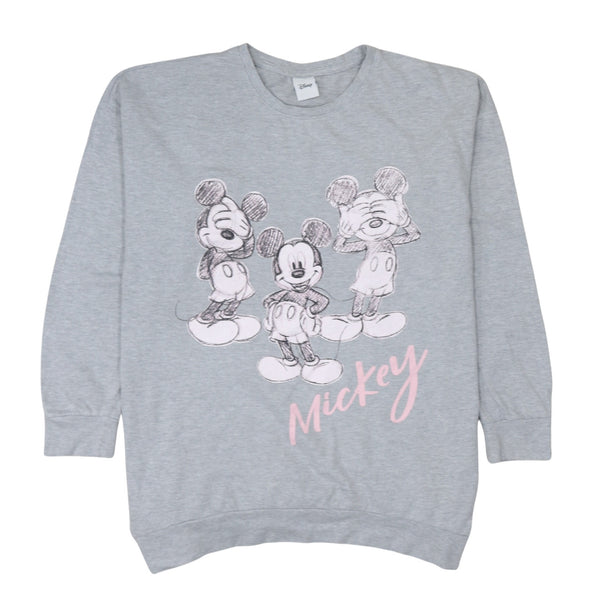 Disney 90's Mickey Mouse Crew Neck Sweatshirt XLarge  Grey