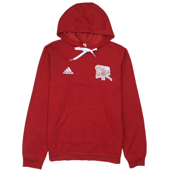 Adidas 90's Drawstring Pockets Pullover Hoodie Small Red