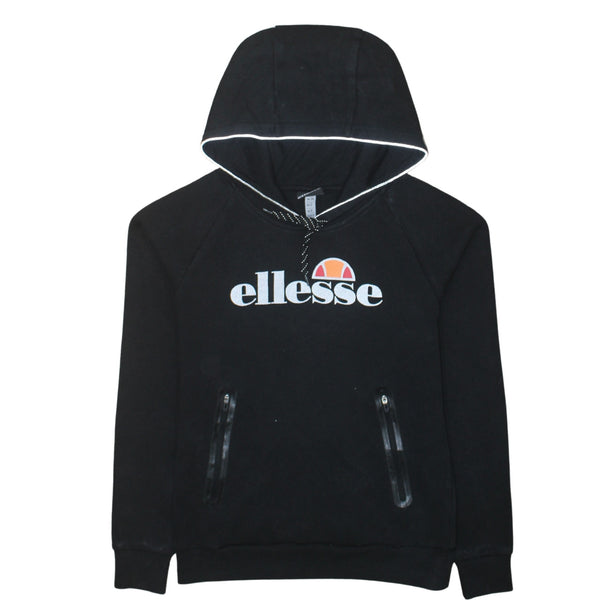 Ellesse 90's Spellout Pullover Hoodie Small  Black