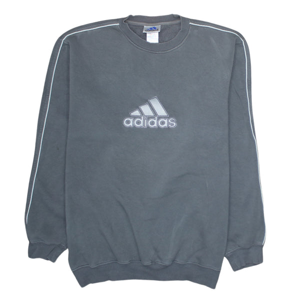 Adidas 90's Spellout Crew Neck Sweatshirt Medium  Grey