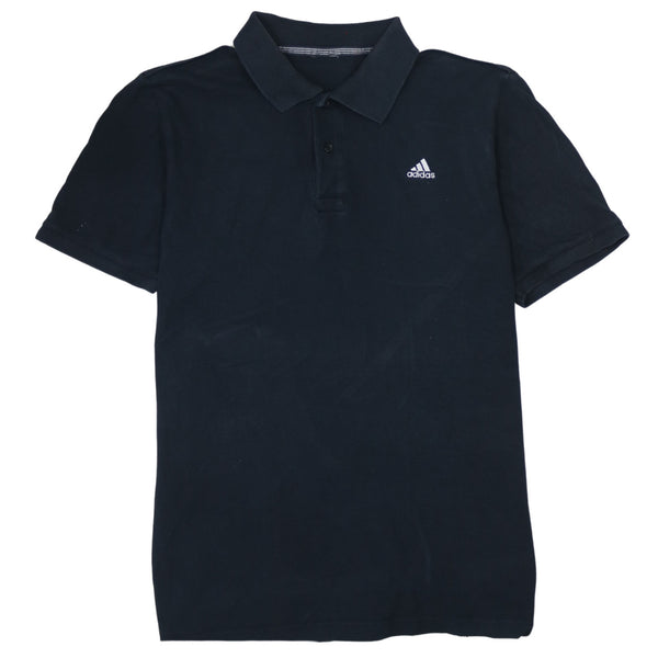 Adidas 90's Short Sleeves Quarter Button Polo Shirt Large  Black