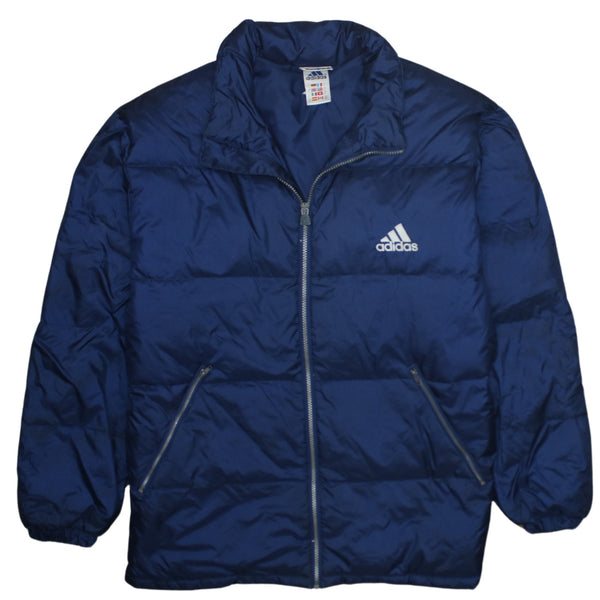 Adidas 90's Heavyweight Full Zip Up Puffer Jacket Medium Navy Blue