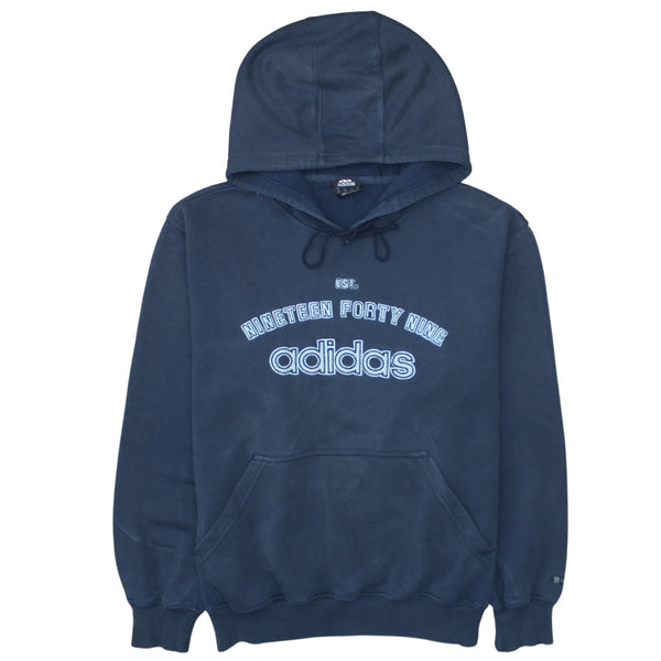 Adidas 90's Spellout Pullover Hoodie Medium Navy Blue