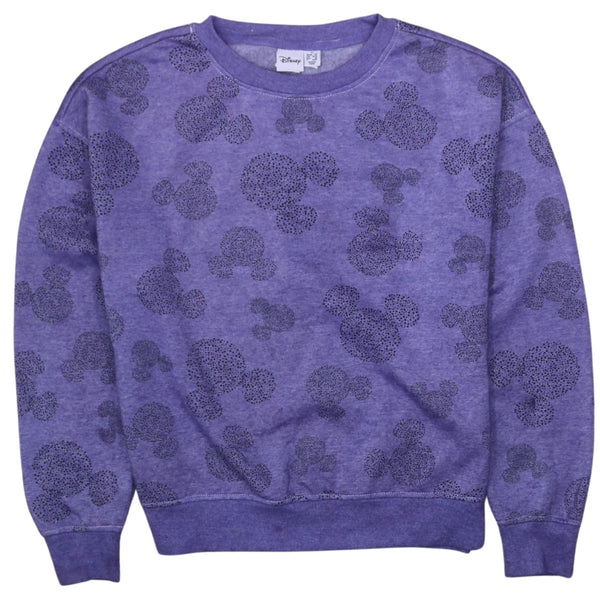 Diseny 90's Plain Crew Neck Sweatshirt XSmall Purple