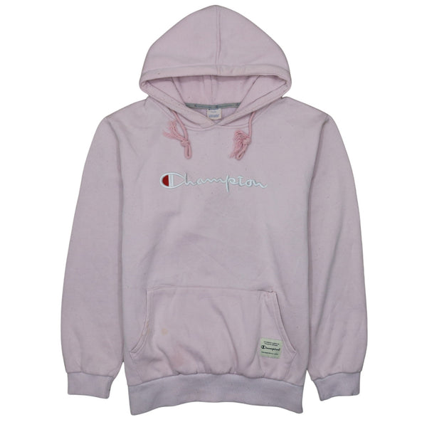 Champion 90's Spellout Pullover Hoodie XLarge Pink