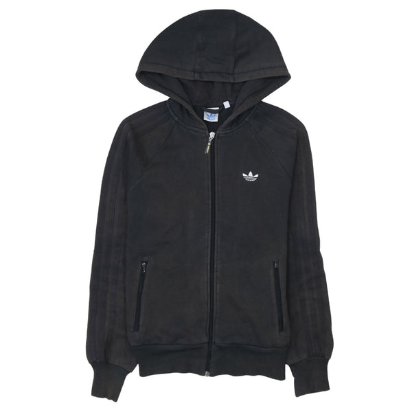 Adidas 90's Striped Sleeve Full Zip Up Hoodie XSmall  Black