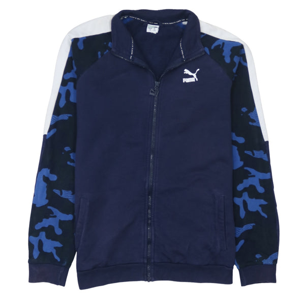 Puma 90's Lightweight Full Zip Up Sweatshirt XXLarge (2XL) Navy Blue