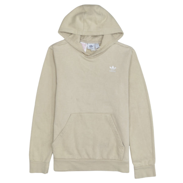 Adidas 90's Drawstring Pockets Pullover Hoodie Large Beige Cream
