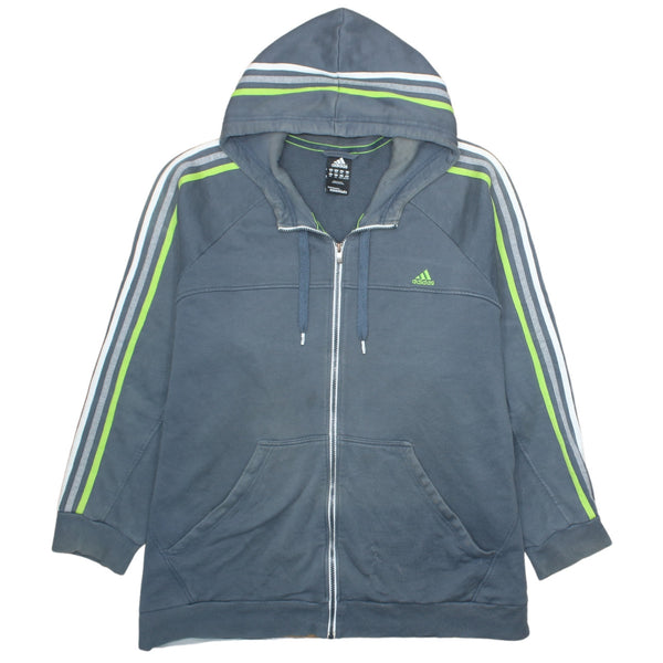 Adidas Vintage Grey 90's Striped Sleeve Hoodie 3XL