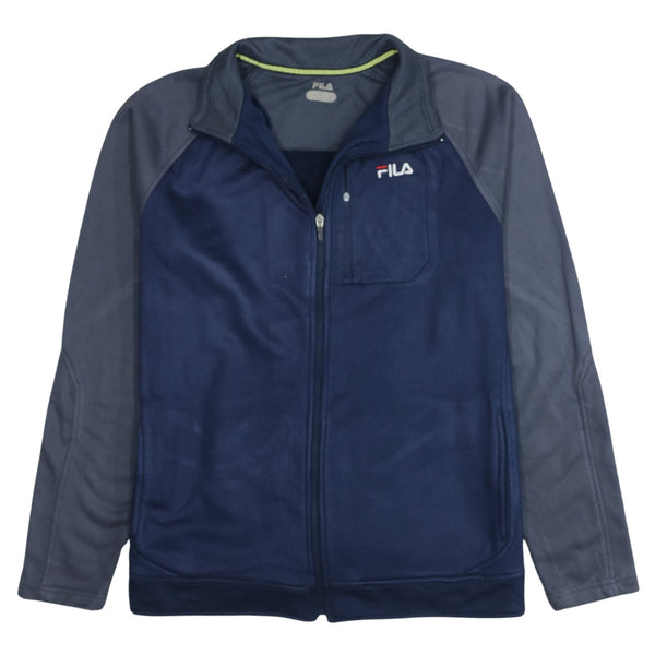Fila 90's Vintage Lightweight Full Zip Sweatshirt Large Navy Blue