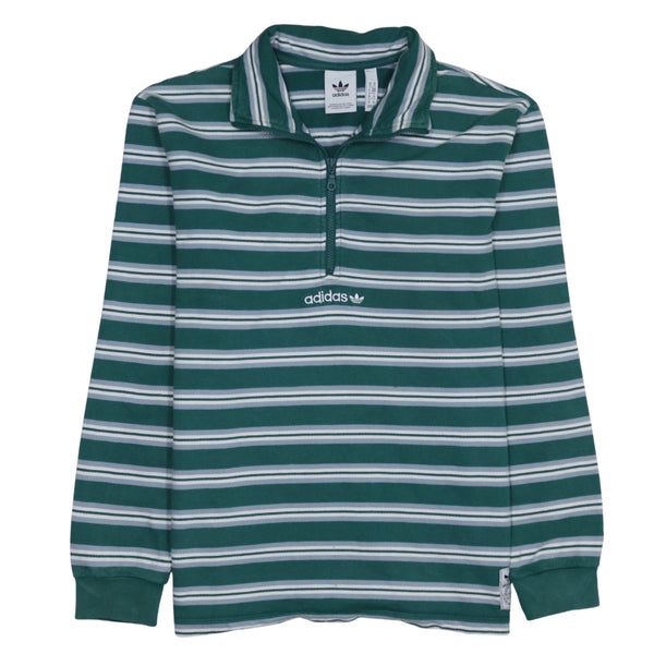 Adidas 90's Lightweight Quarter Zip Sweatshirt Medium Green