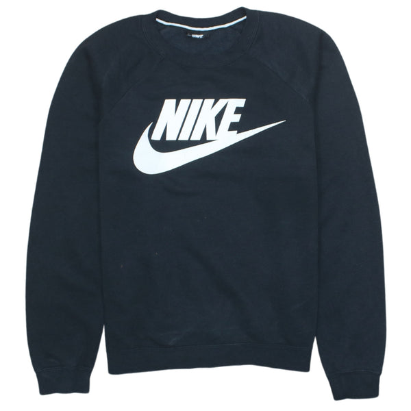 Nike 90's Black Crew Neck Sweatshirt Medium Swoosh Vintage