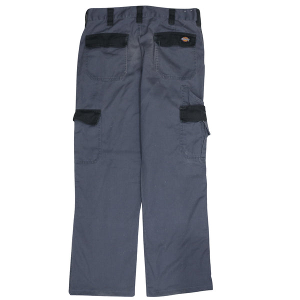Dickies 90's Drawstring Pockets Straight Leg Baggy Trousers / Pants 32 Grey