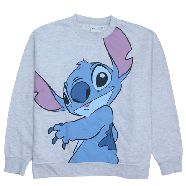 Vintage Disney 90's Stitch Crew Neck Sweatshirt Women's L Grey