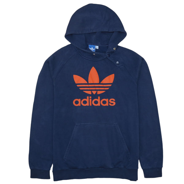 Adidas 90's Spellout Pullover Hoodie XLarge Navy Blue