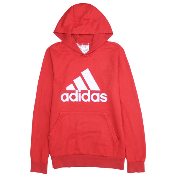 Adidas 90's Spellout Pullover Hoodie Large Red
