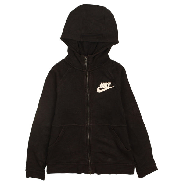 90's Vintage Nike Men's Small Black Full Zip Swoosh Hoodie