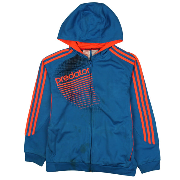 Adidas Women's 90s Vintage Sportswear Blue Full Zip Hoodie Medium