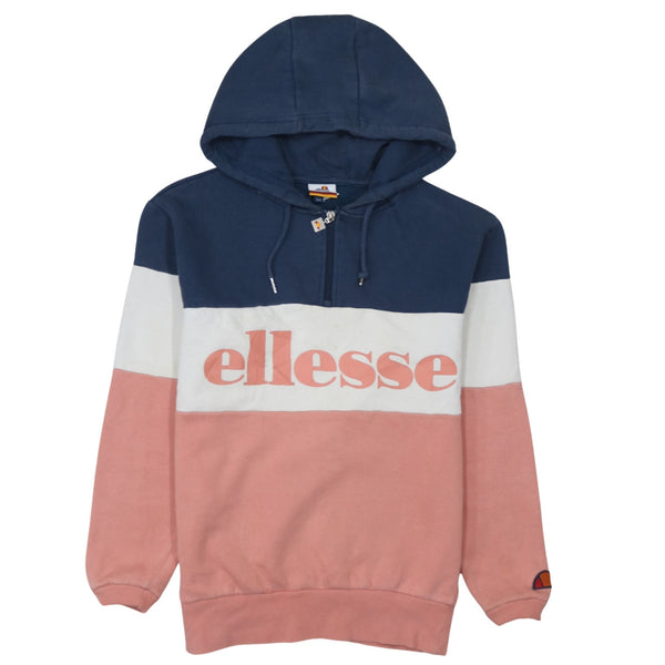 Ellesse 90's Spellout Pullover Hoodie Small Navy Blue