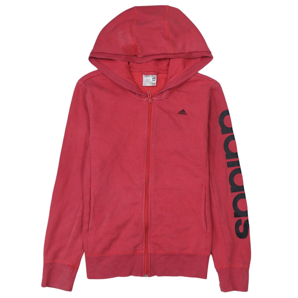 Adidas Women's 90's Red Zip Hoodie Large Lightweight Vintage Quality