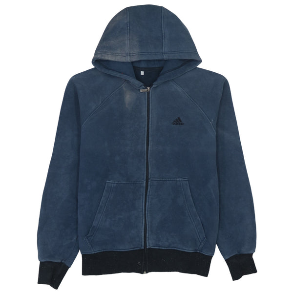 Adidas 90's Vintage Lightweight Zip Up Hoodie Large Navy Blue