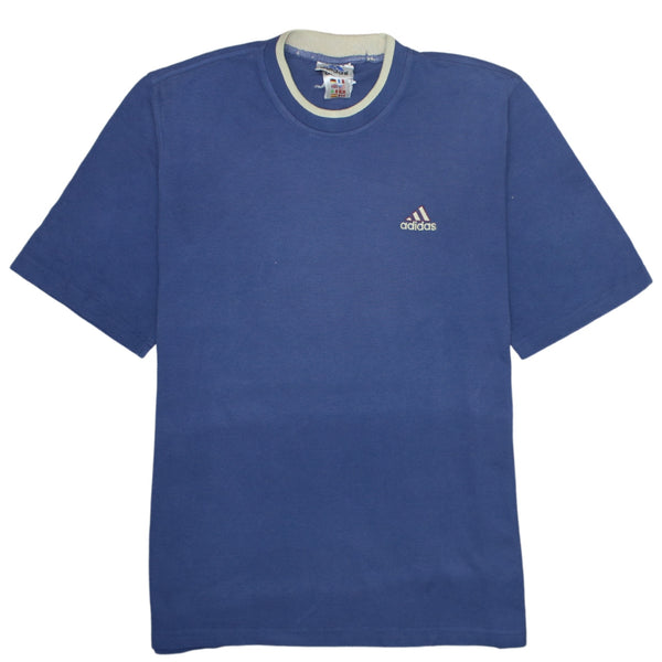 Adidas 90's Short Sleeves Crew Neck T Shirt Large  Navy Blue