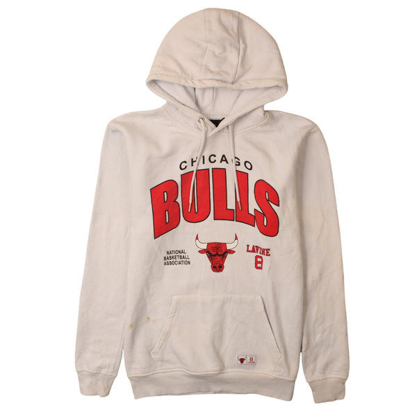 Vintage NBA 90's Chicago Bulls Beige Cream Pullover Hoodie - Women's Large