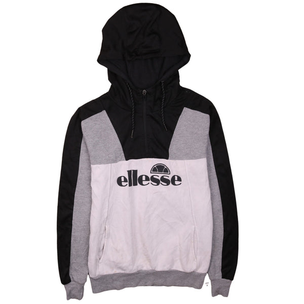 Ellesse 90's Spellout Quater Zip Hoodie XSmall Black