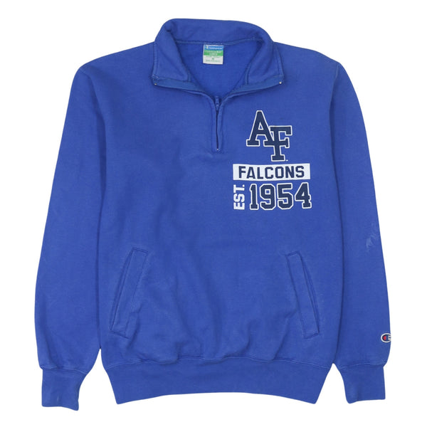 Champion 90's Vintage Heavyweight Quarter Zip Sweatshirt Blue M