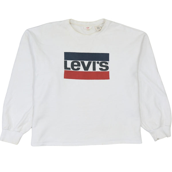 Levi's 90's Spellout Crew Neck Sweatshirt Large White