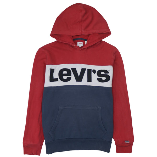 Levi's 90's Spellout Pullover Hoodie Medium Navy Blue