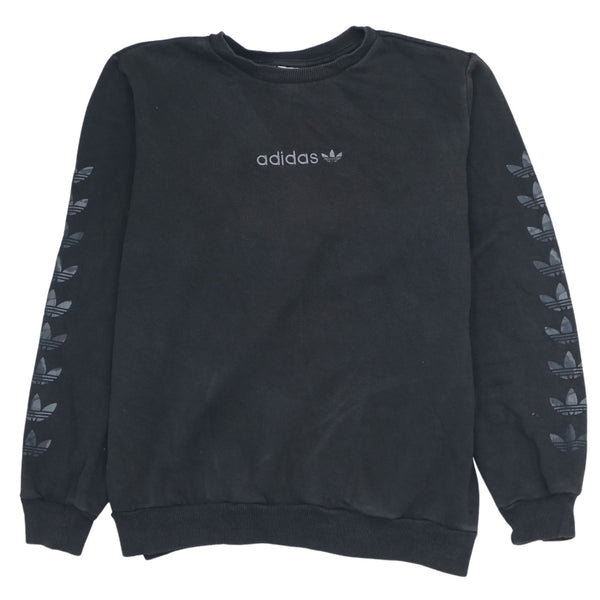 Adidas 90's Black Heavyweight Crew Neck Sweatshirt XL Rare Vintage