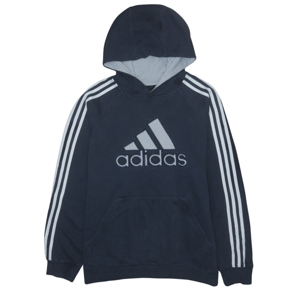 Adidas 90's Spellout Pullover Hoodie Medium Navy Blue