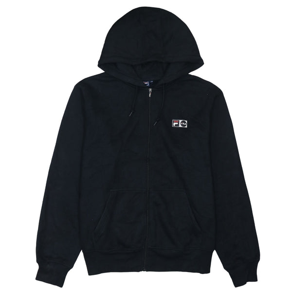 Fila 90's Black Full Zip Hoodie XXLarge (2XL) with Drawstring Pockets