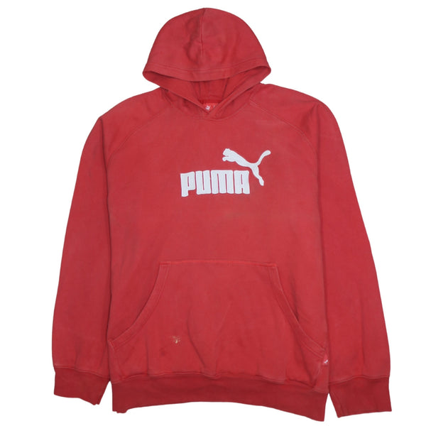 Puma 90's Spellout Pullover Hoodie XLarge Red