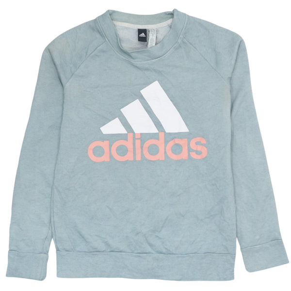 Adidas Vintage 90's Grey Spellout Crew Neck Sweatshirt Men's Small