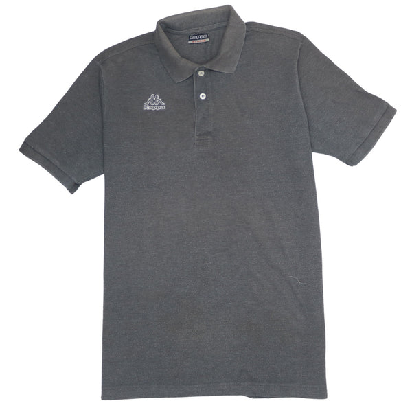 Kappa 90's Short Sleeves Quarter Button Polo Shirt XLarge Grey