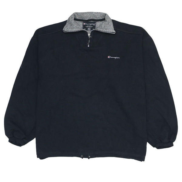 Vintage Champion 90's Heavyweight Black Quarter Zip Sweatshirt XXLarge
