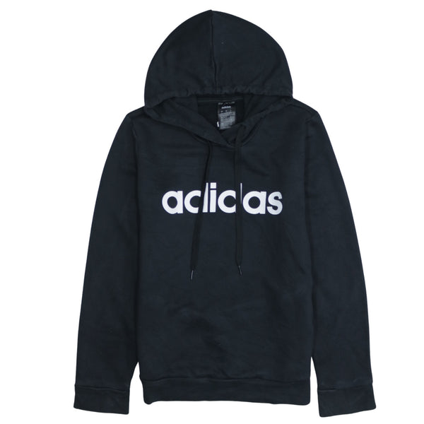 Adidas Vintage 90's Black Spellout Pullover Hoodie Medium