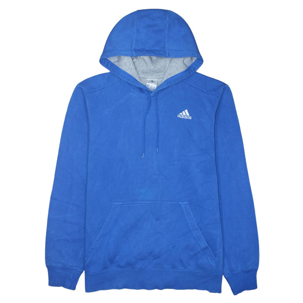 Adidas 90's Drawstring Pockets Pullover Hoodie Medium Blue