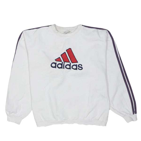 Adidas 90's Spellout Crew Neck Sweatshirt XLarge White