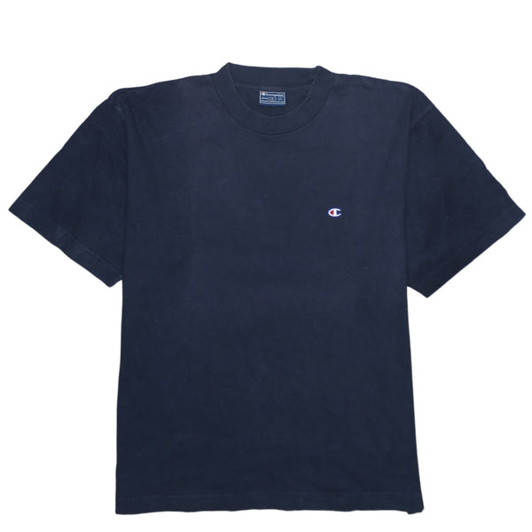 Champion 90's Short Sleeves Crew Neck T Shirt Medium Navy Blue