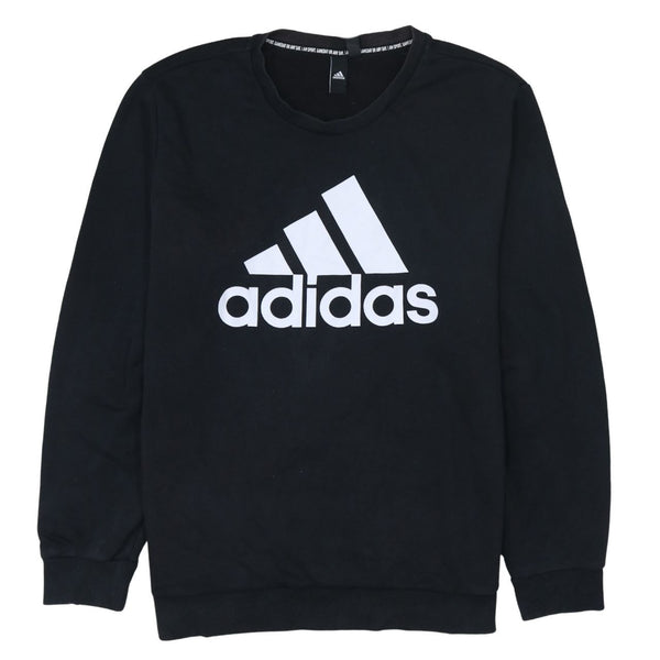 Adidas 90's Spellout Crew Neck Sweatshirt XLarge Black
