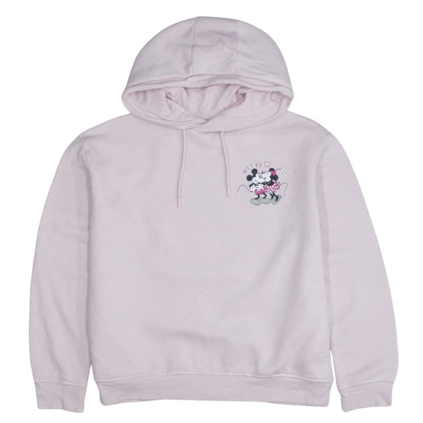 Vintage Disney 90's Mickey & Minnie Mouse Pink Pullover Hoodie - Women's Small